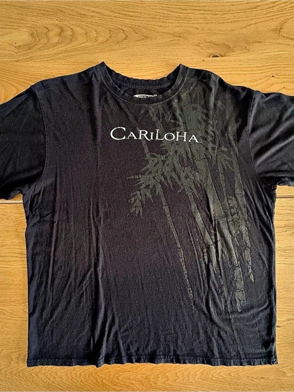Cariloha T-Shirt Mens XL Black Bamboo Organic Cotton Graphic Tee Casual